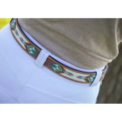 Ceinture Pearl - Cognac & turquoise