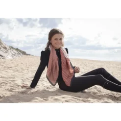 Foulard Mya - Ecru & Rouille