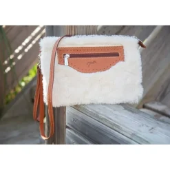 Pochette Emilie - Écru & Cognac