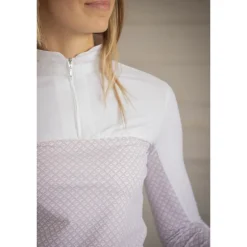 Polo de Concours Debbie Manches Longues - Blanc & Rose