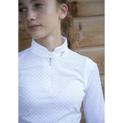 Polo de Concours Séville Manches Longues Blanc - Enfant