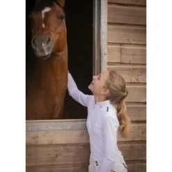 Polo de Concours Séville Mesh Manches Longues Blanc - Enfant