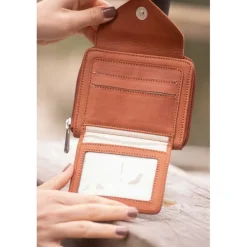 Porte-monnaie Clémence - Cognac Glitter