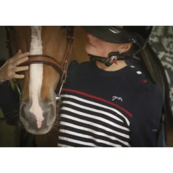 Pull SAINT JAMES x Pénélope Collections Maëlle - Marine Écru & Rouge