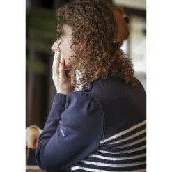 Pull SAINT JAMES x Pénélope Collections Maëlle - Marine Écru & Rouge