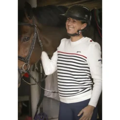 Pull SAINT JAMES x Pénélope Collections Maëlle - Écru Marine & Rouge