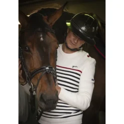 Pull SAINT JAMES x Pénélope Collections Maëlle - Écru Marine & Rouge