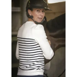 Pull SAINT JAMES x Pénélope Collections Maëlle - Écru Marine & Rouge