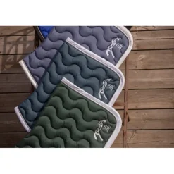 Tapis de selle Diamant - Bleu Canard & Blanc